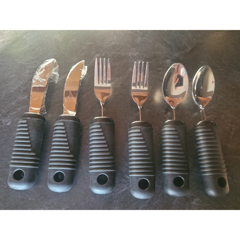 Set Adaptive Weighted Silverware Utensils Parkinsons Tremor Arthritis Easy Grip